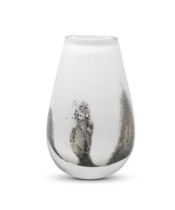 Glass Bud Vase - white smoke