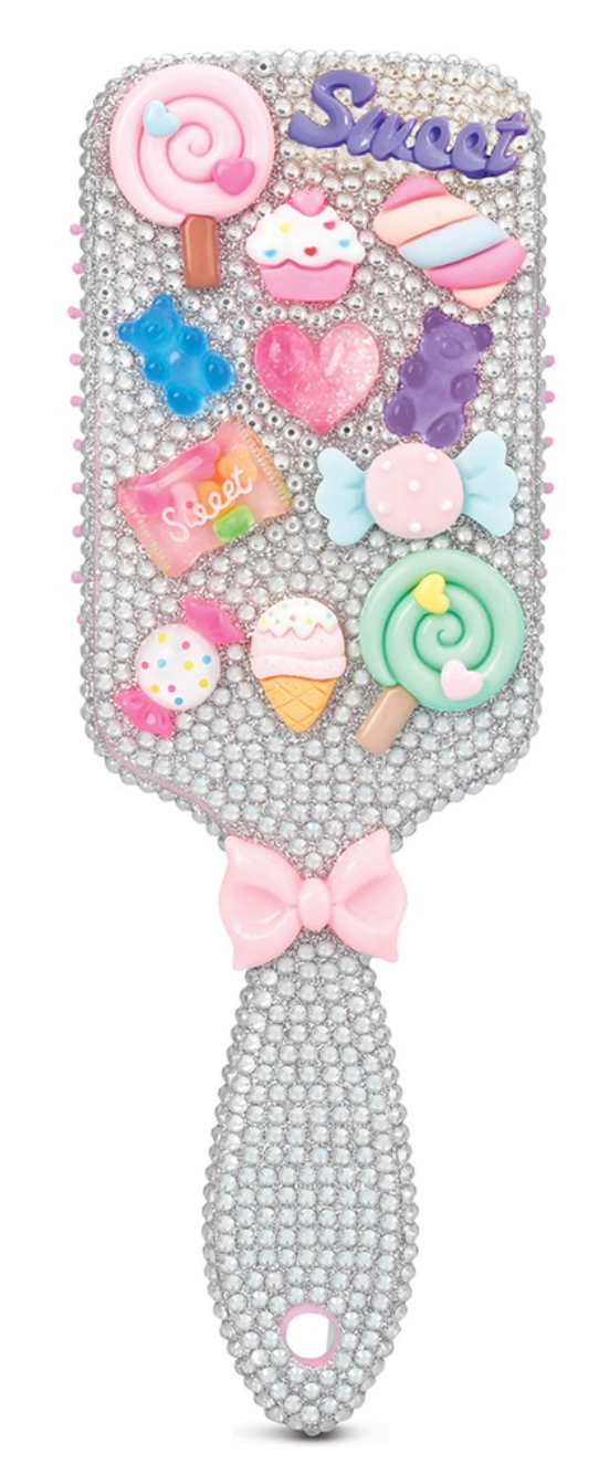 Brosse plate charmante ornée de strass