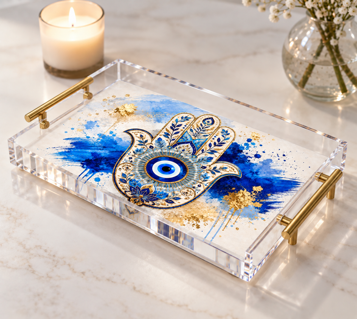 Evil Eye Art Acrylic Tray