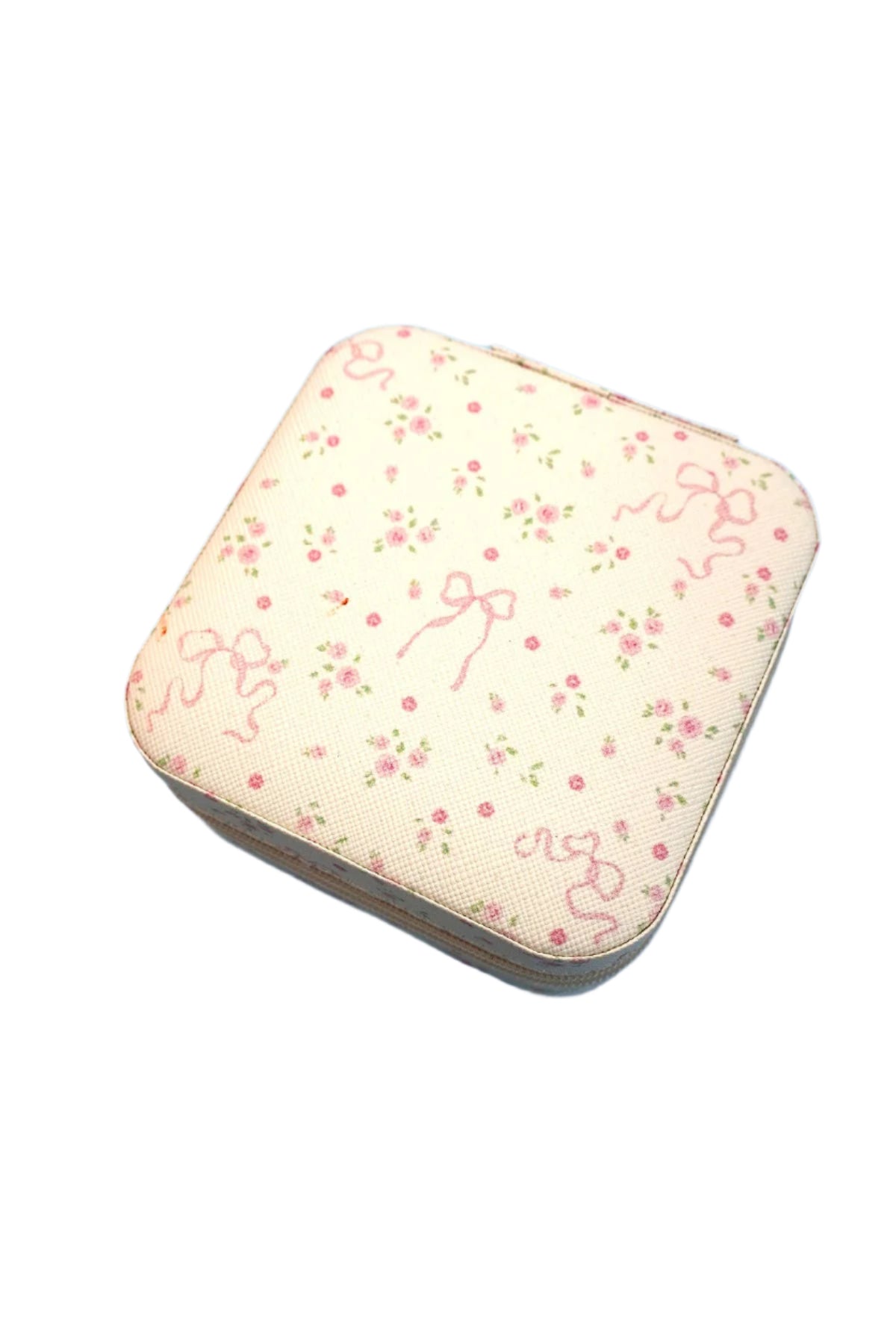 JEWELRY ORGANIZER TRAVEL BOX CASE, off white