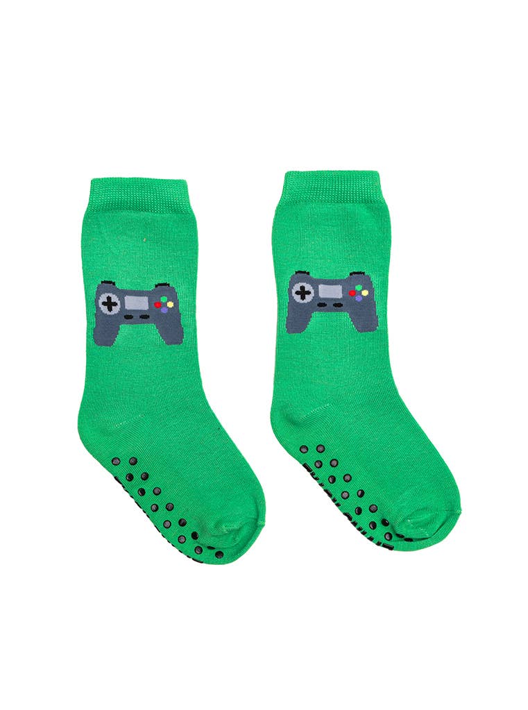 Chaussettes 3D pour enfants - Manette de jeu - Vert