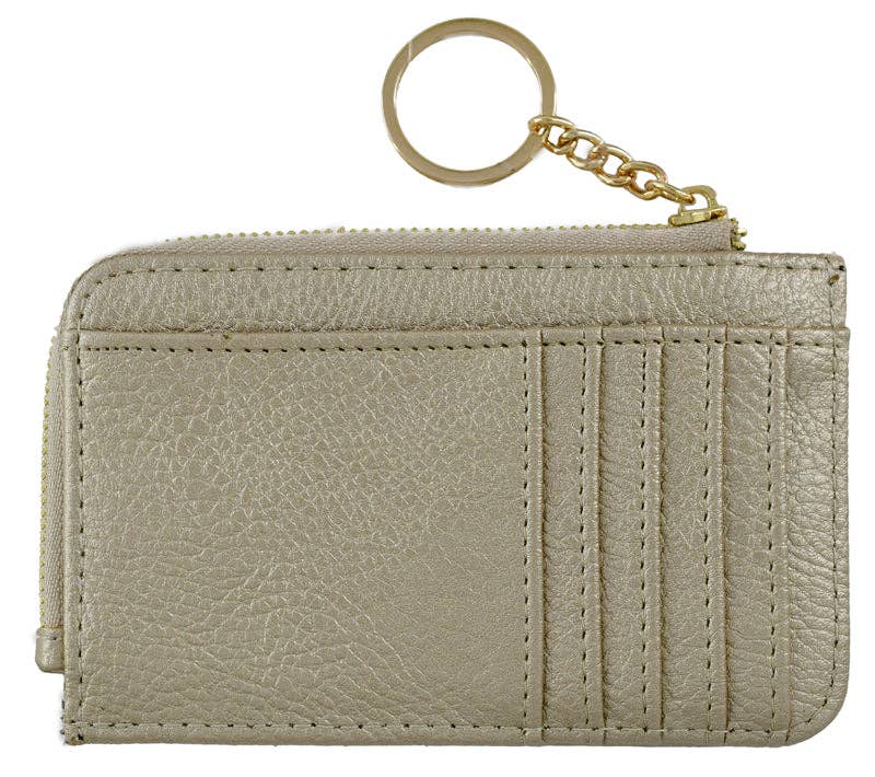Portefeuille porte-cartes en similicuir - or champagne