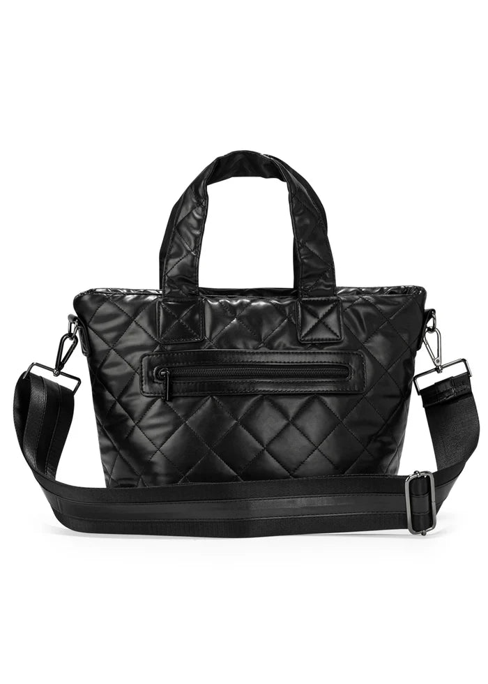 Mini sac fourre-tout matelassé végan - noir