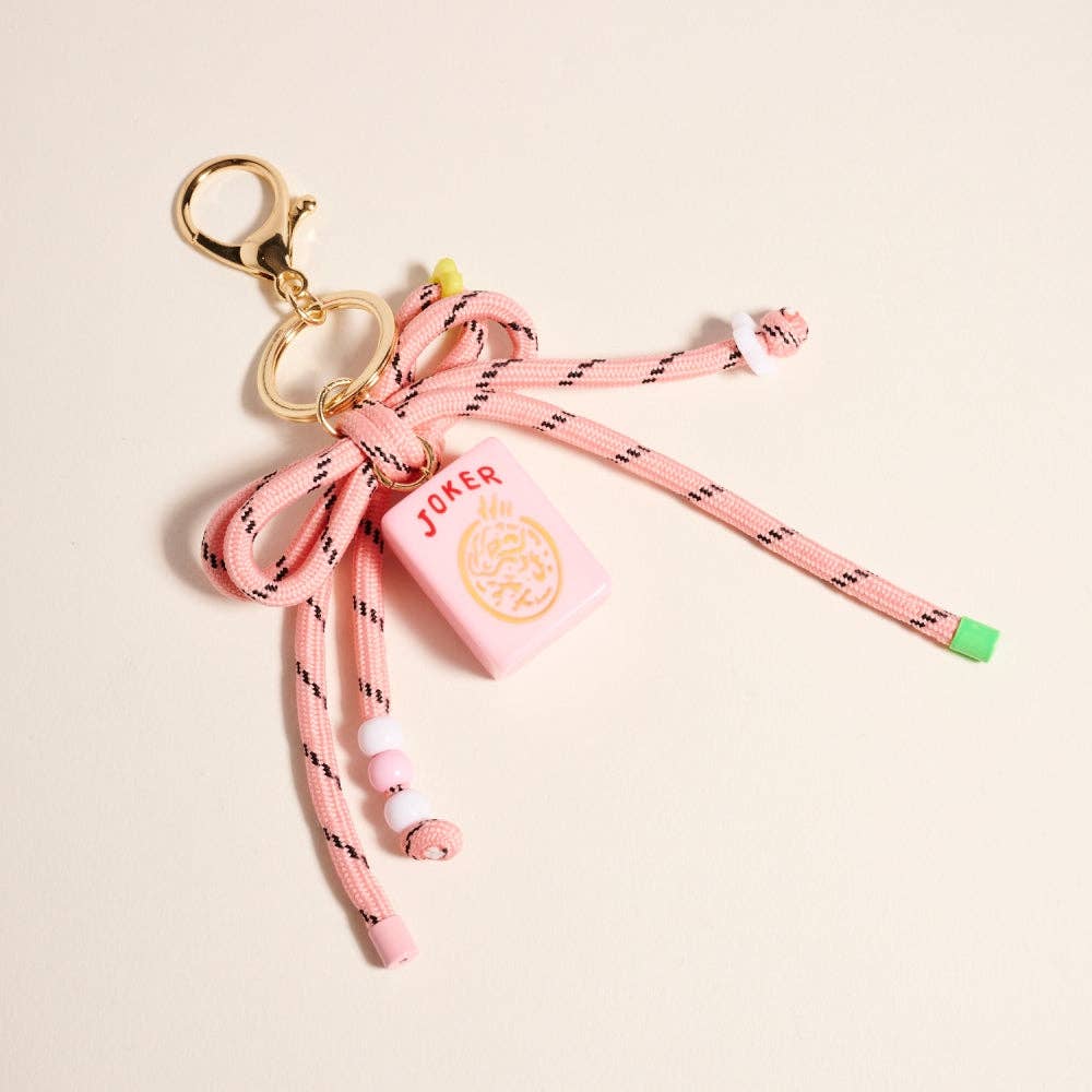 Porte-clés pendentif Mahjong : Rose