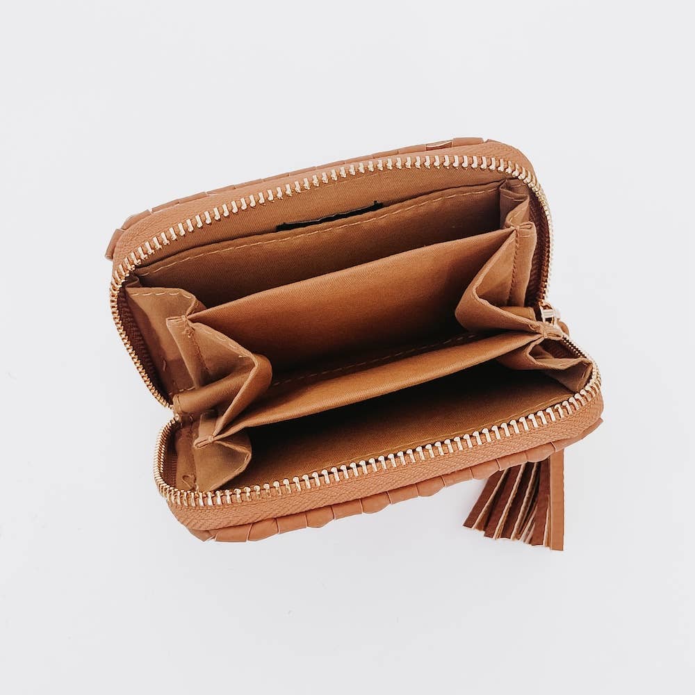 Portefeuille tissé - marron