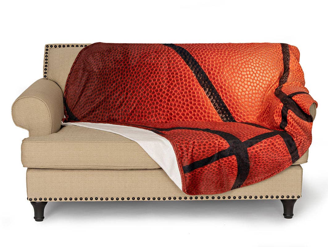 Couverture ronde en peluche de basket-ball