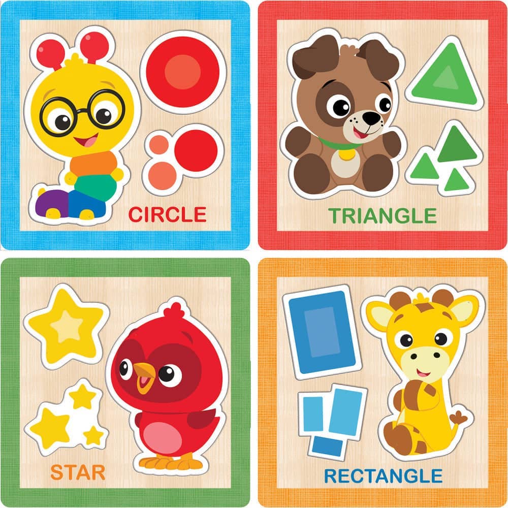 Baby Einstein Lot de 4 puzzles en bois pour enfants