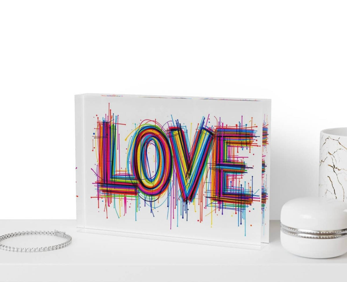 Love Crystal Block Decor