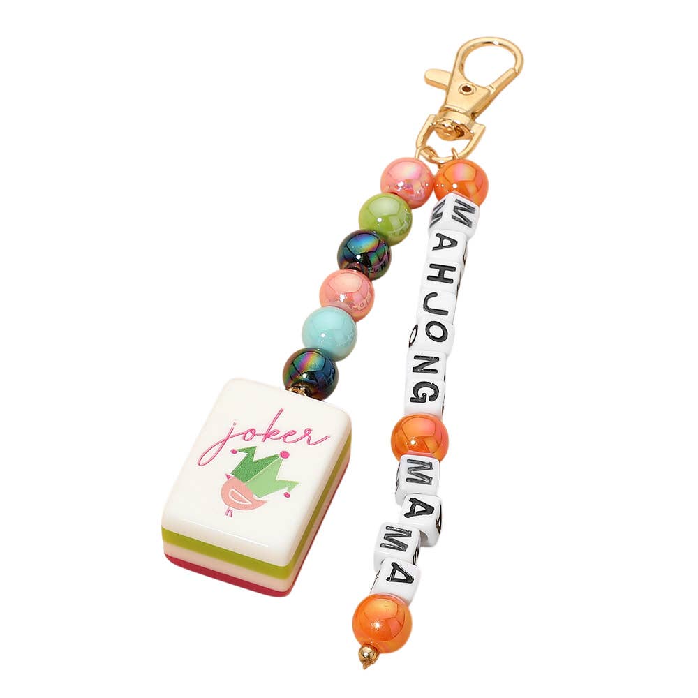 MAHJONG MAMA Beaded Keychain Bag Charm