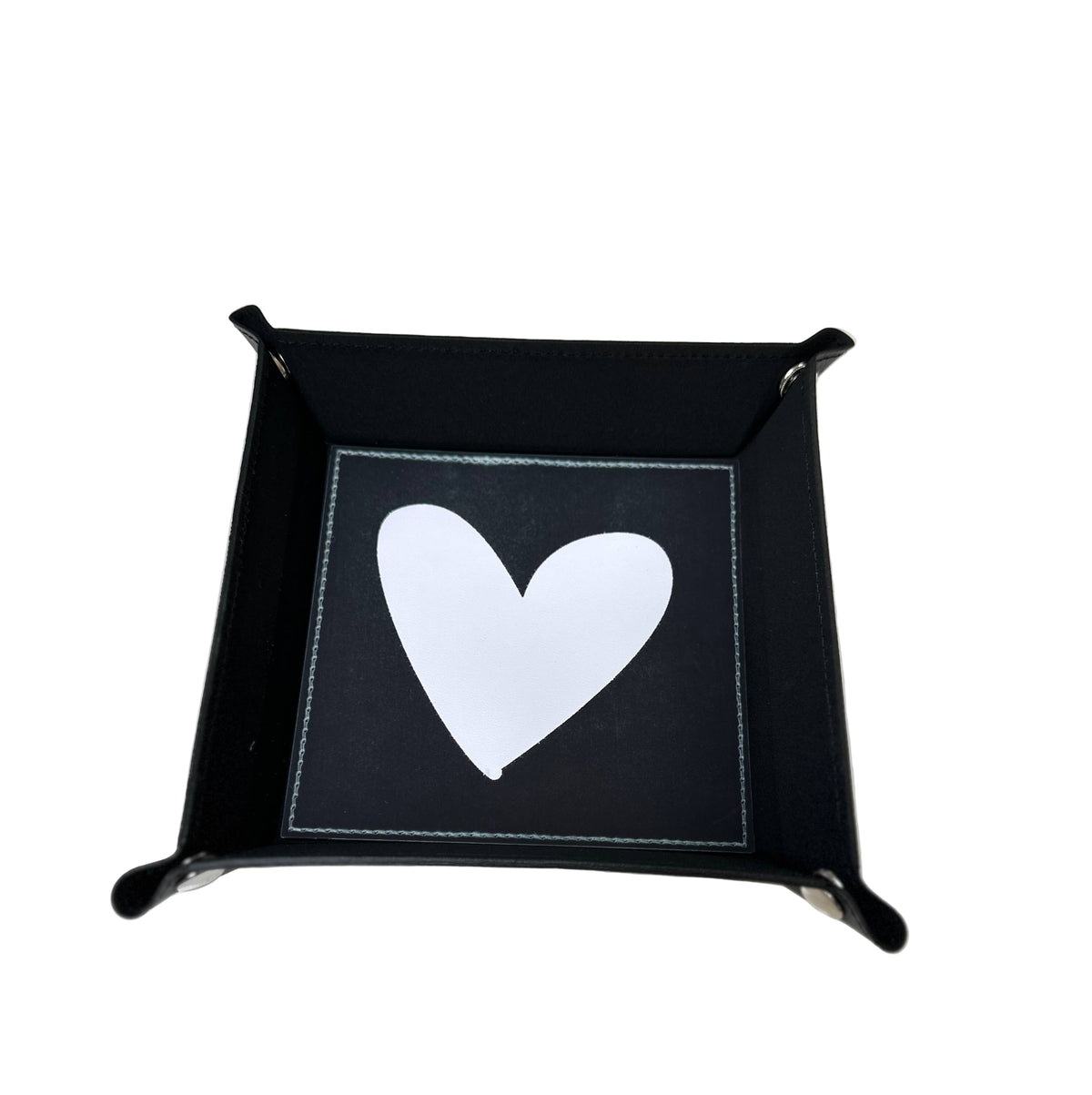 Leather Heart Valet Catchll Tray