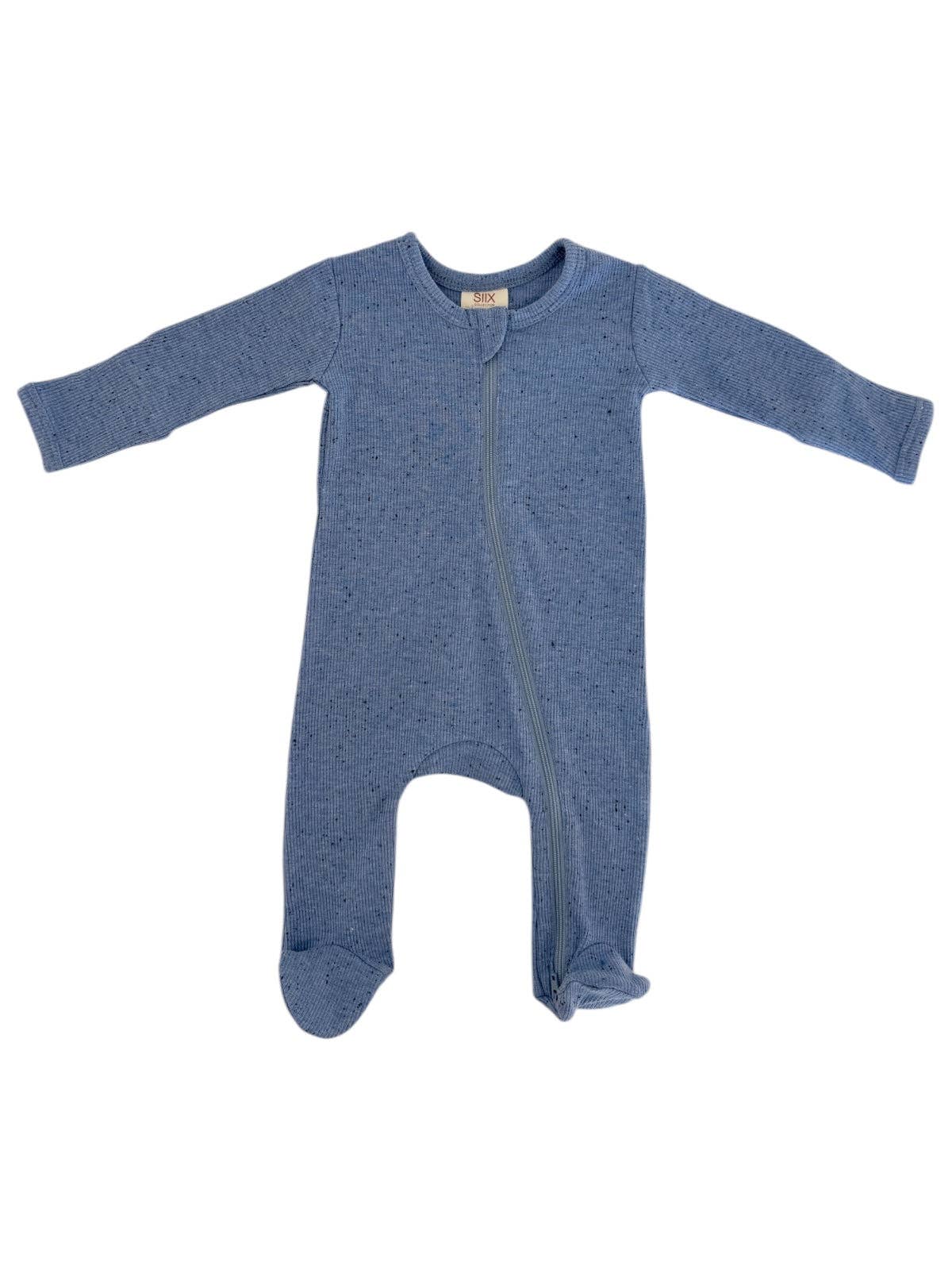 Blue Speckle / 2-Way Zip Footie