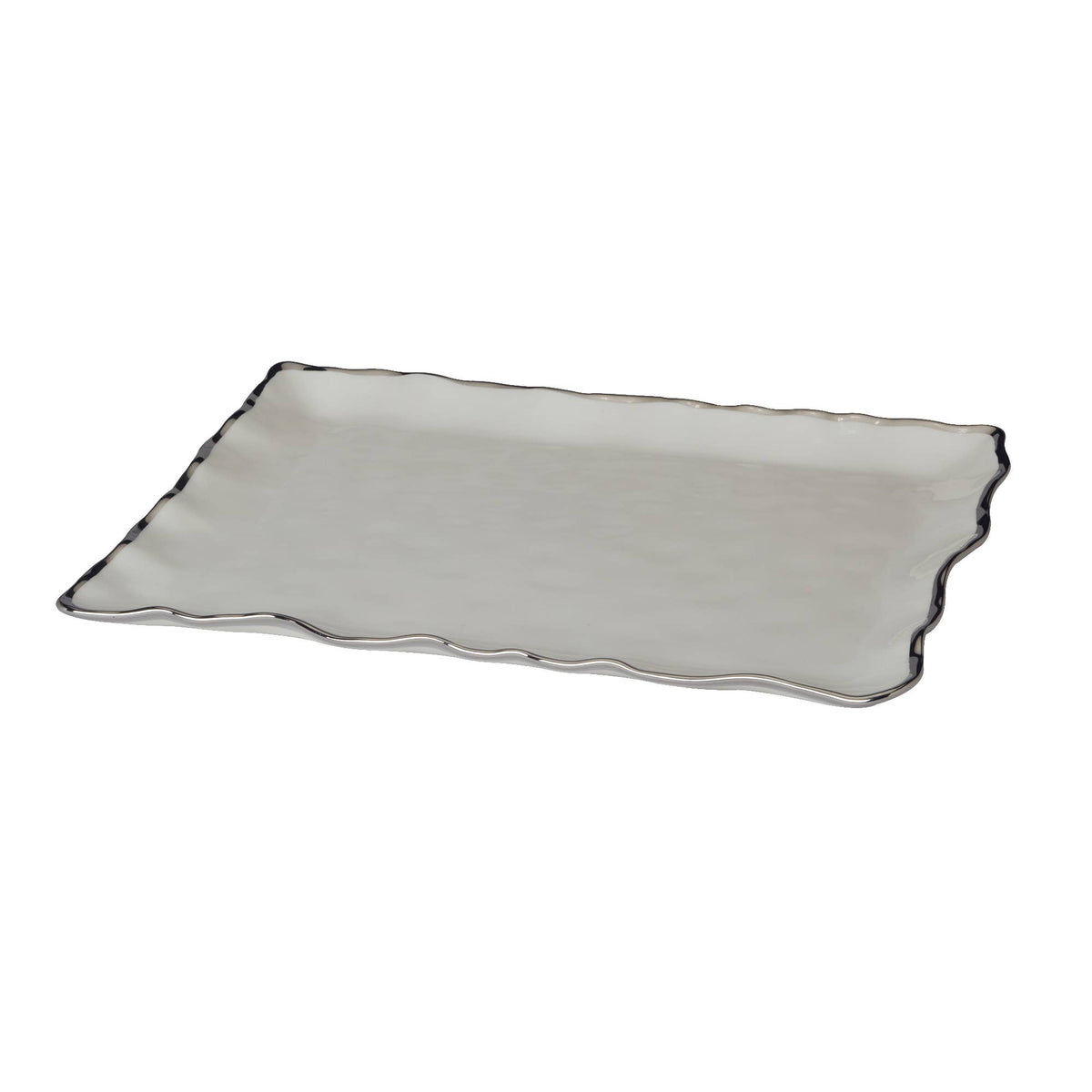 Plateau rectangulaire argenté