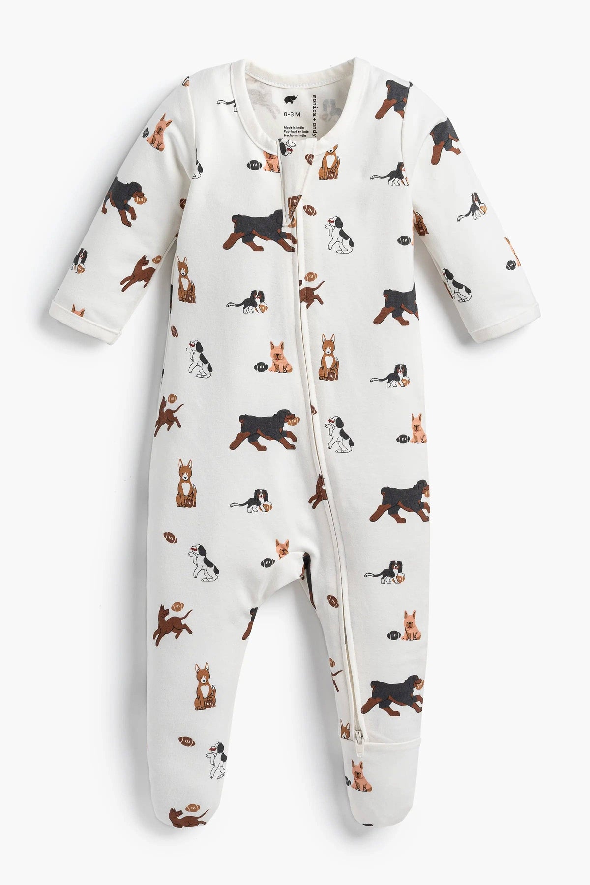 Baby Zipper One-Piece Football Pups