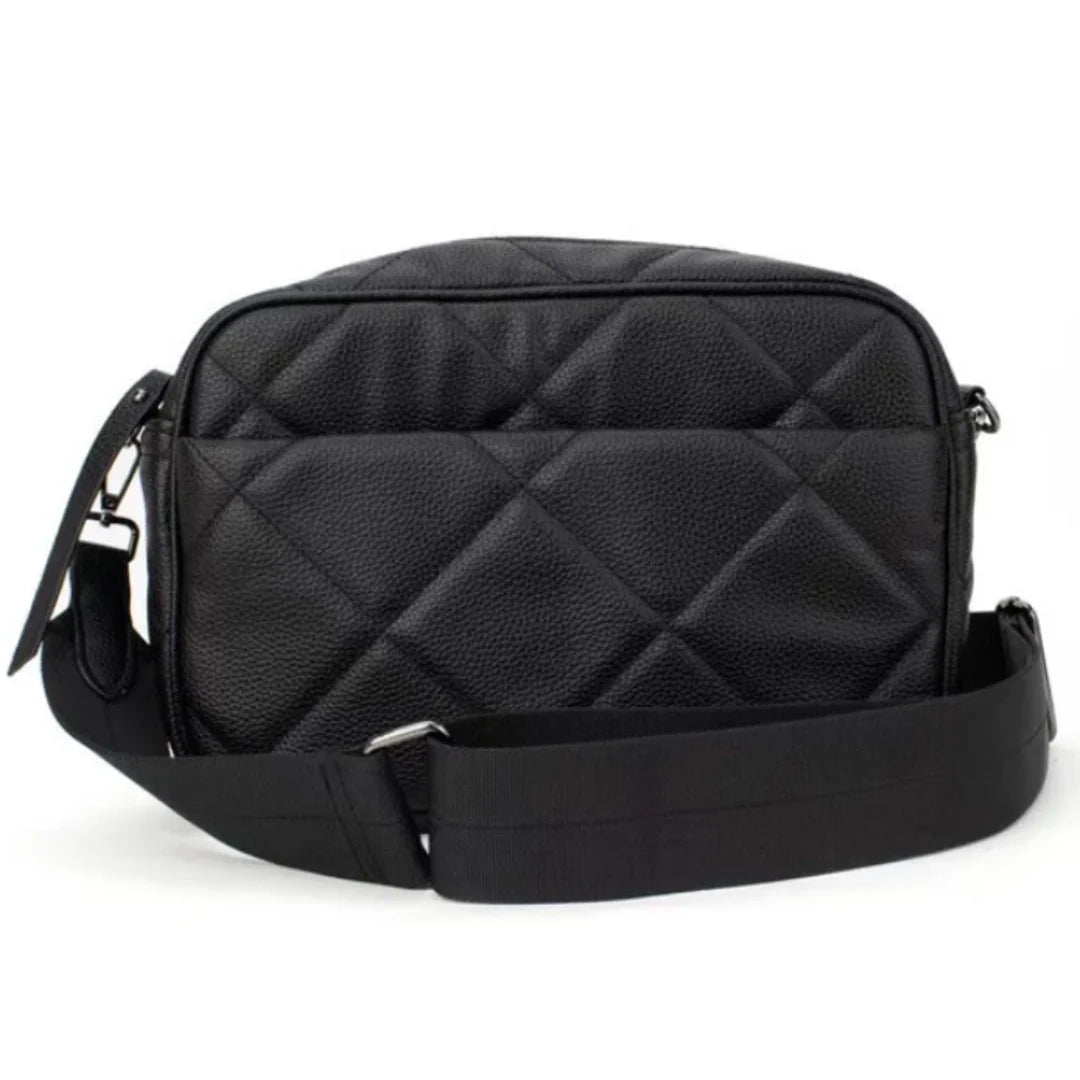 Sac bandoulière matelassé vegan - noir