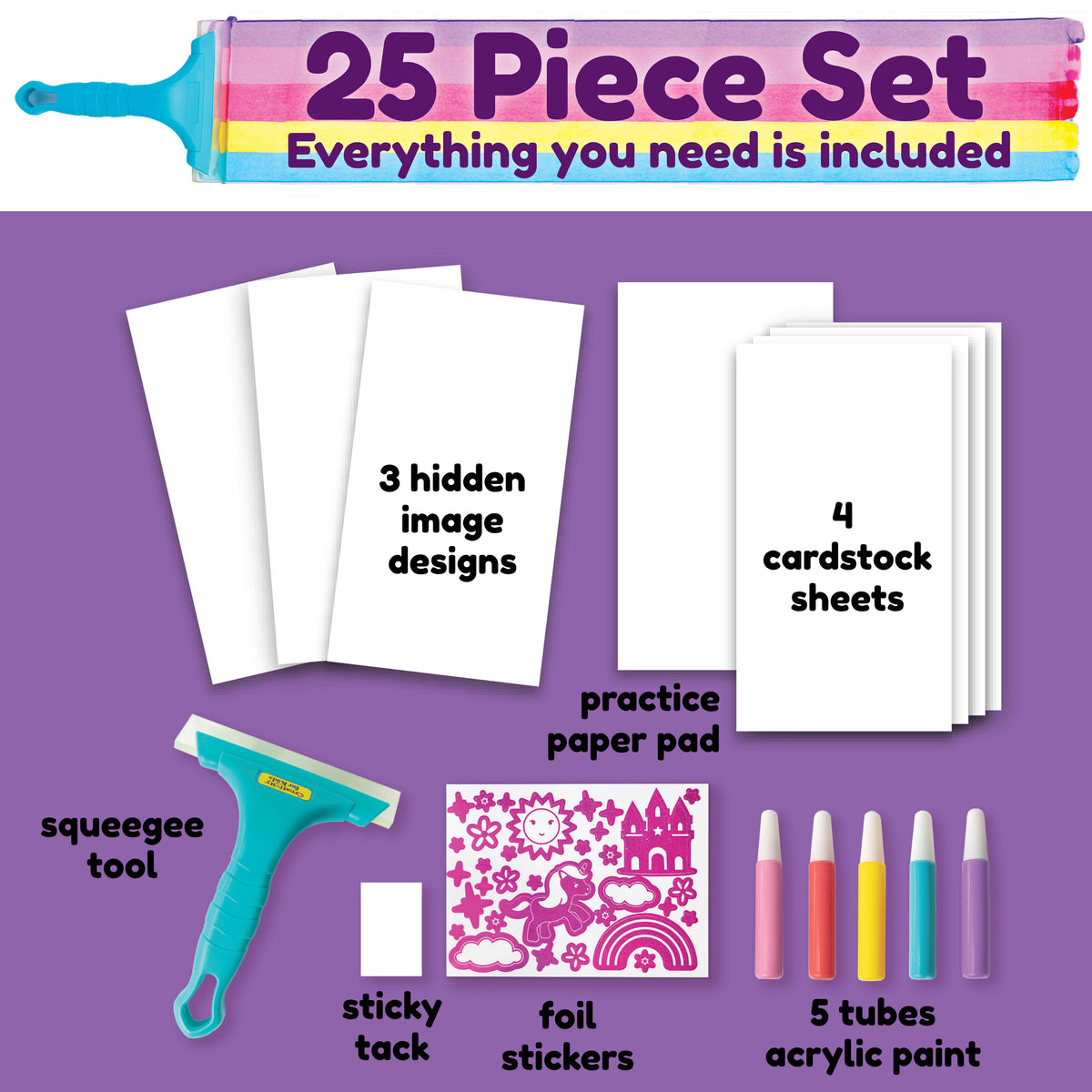 Squeegeez Magic Reveal Art Unicorn Paint Set for Kids