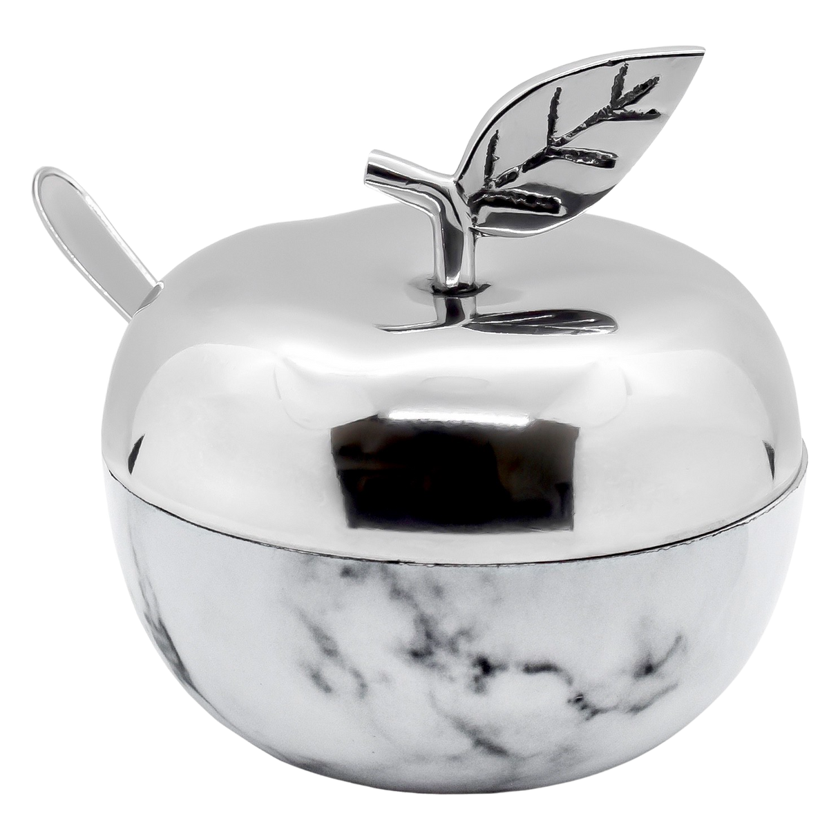 Honey Dish Apple Shape Stainless Steel Marble