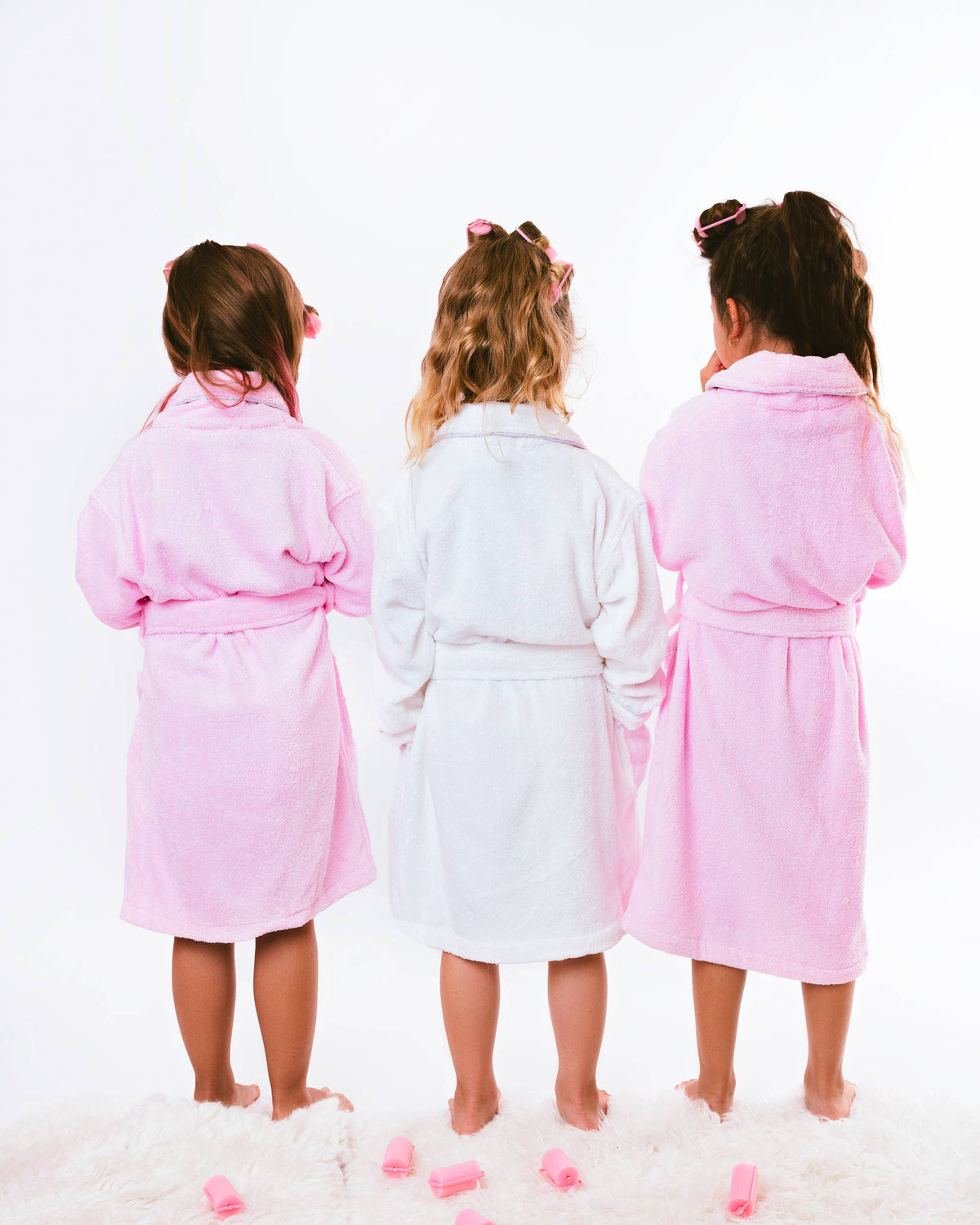 Peignoir personnalisé Terry pour enfants et adolescents - rose