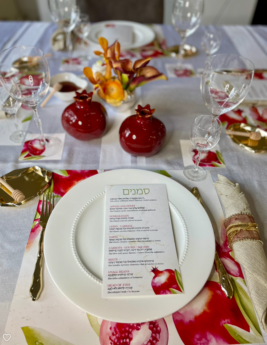 Sets de table et sous-verres en papier pour Rosh Hashana, lot de 12