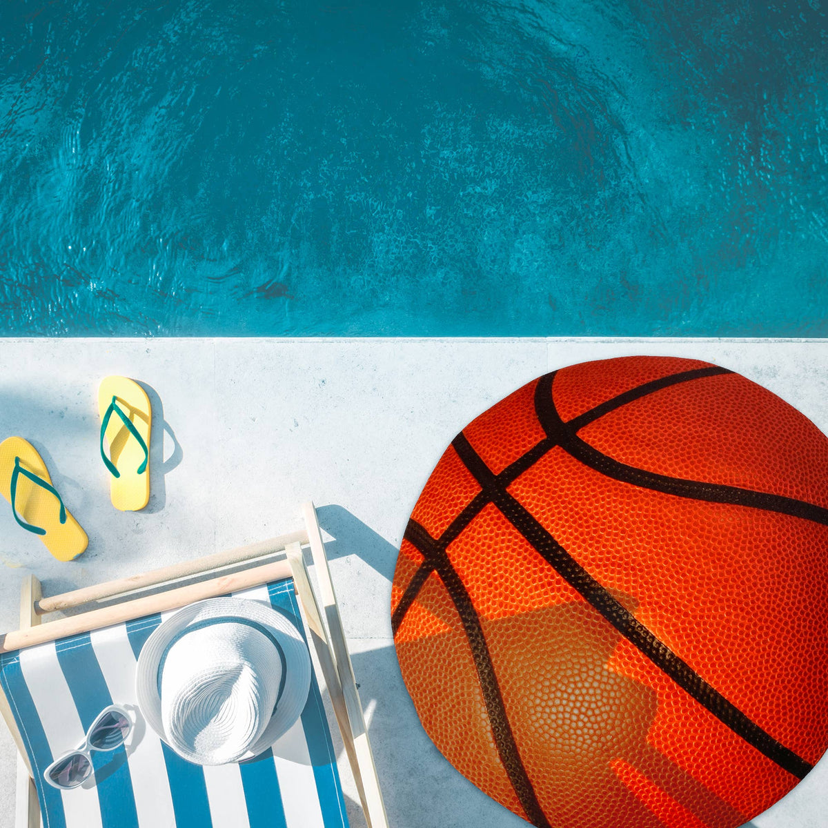 Serviette pour enfants en forme de ballon de basket