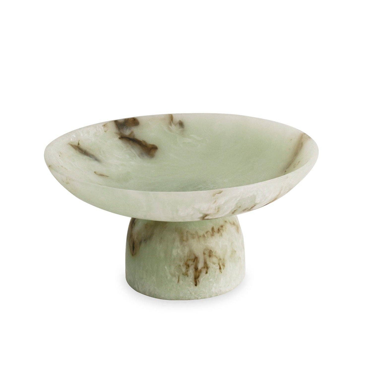 RESIN Giada Medium Pedestal - Jade Swirl