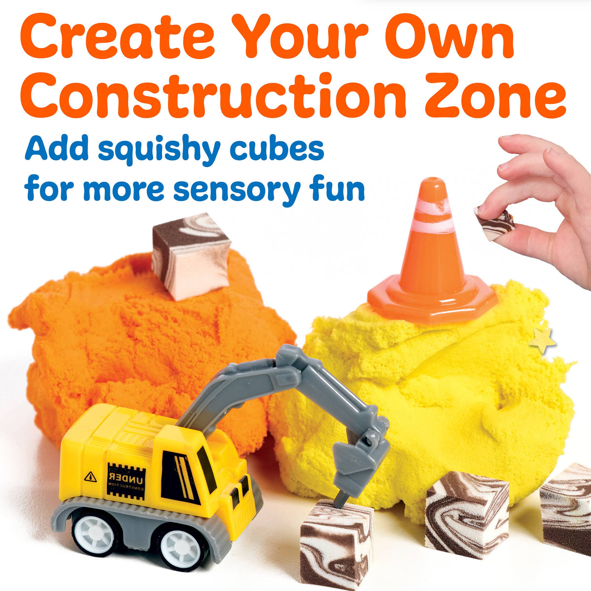 Sensory Mini Play Kit Jar with Cloud Clay: Construction Them