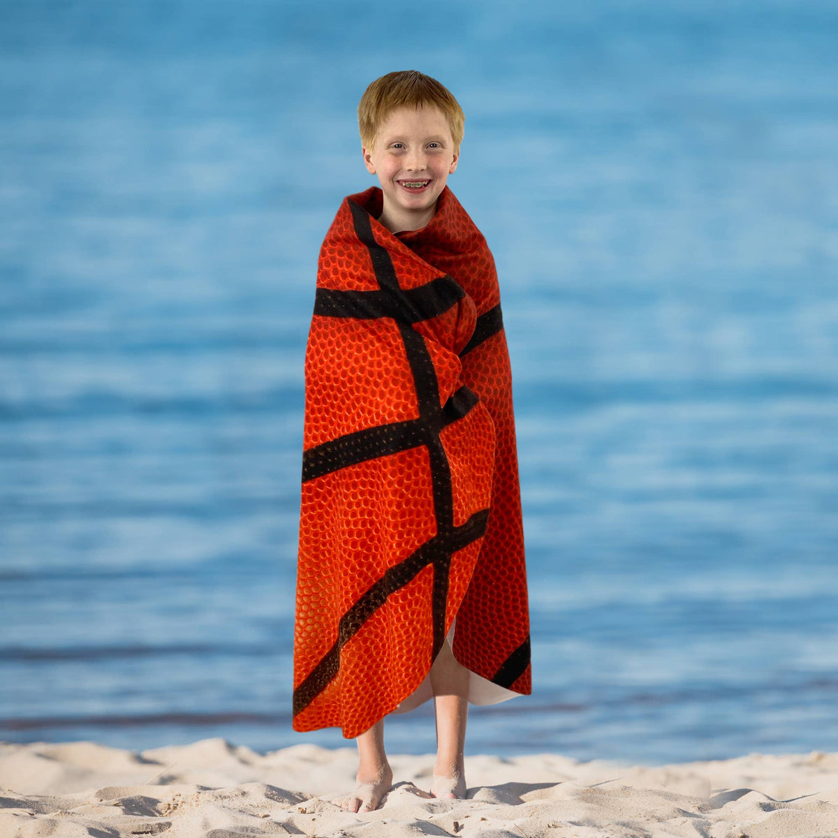 Serviette pour enfants en forme de ballon de basket