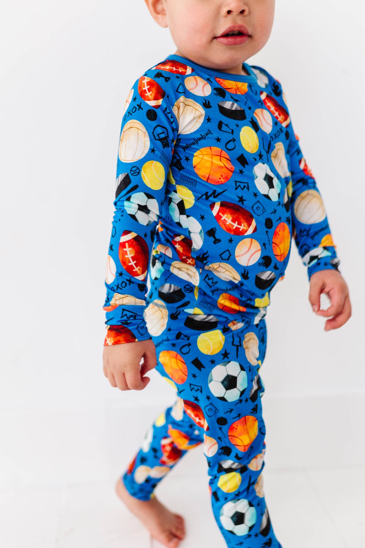 Ensemble pyjama bleu sport à manches longues