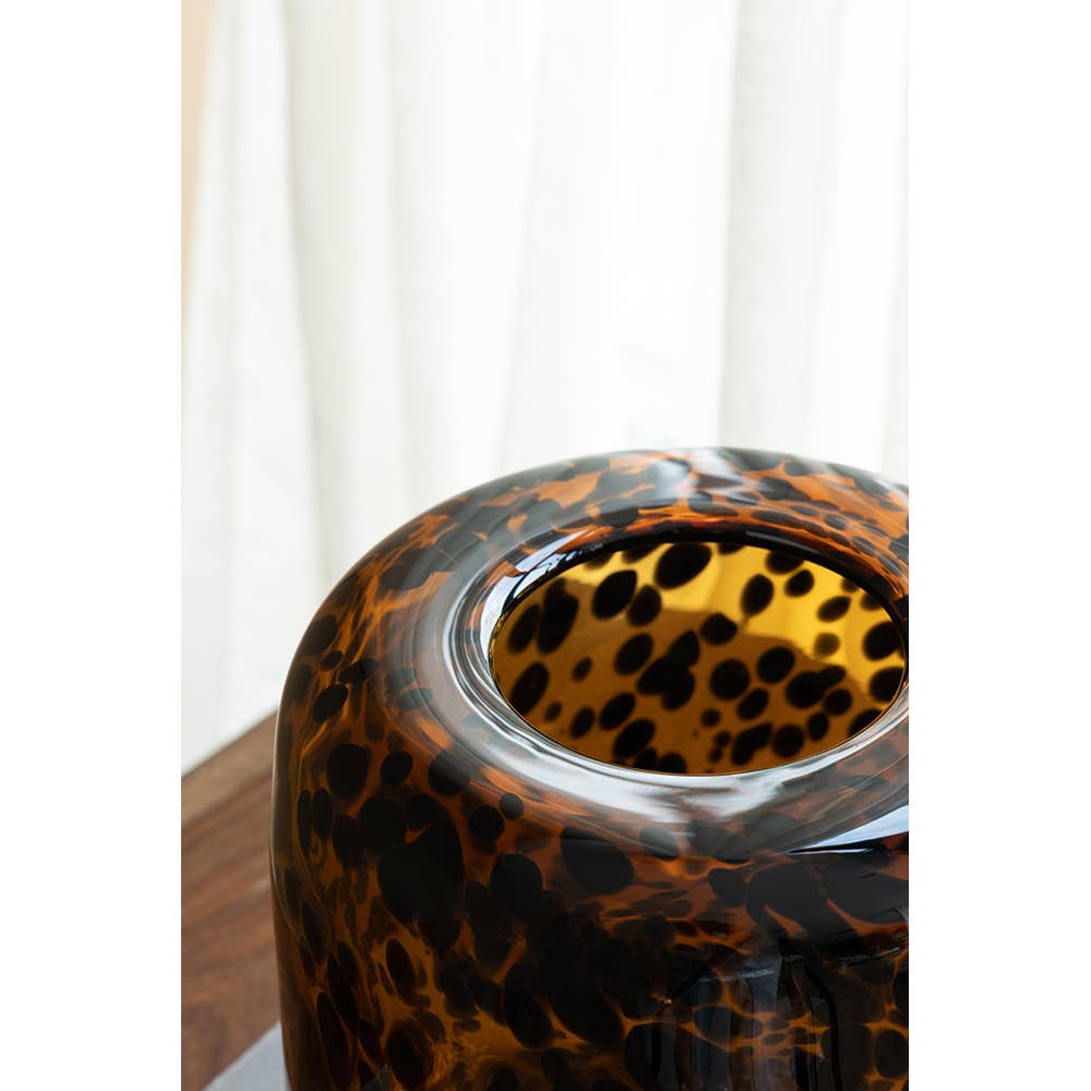 Vase en verre Léopard Ambre
