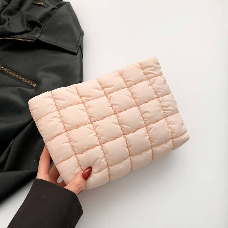 Quilted Cosmetic Bag - Pink