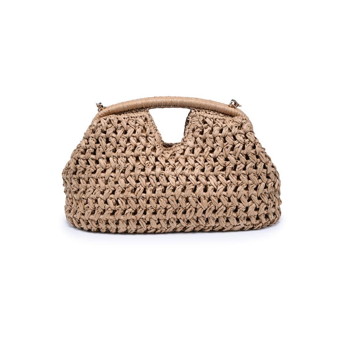 Sac bandoulière en raphia tressé - naturel
