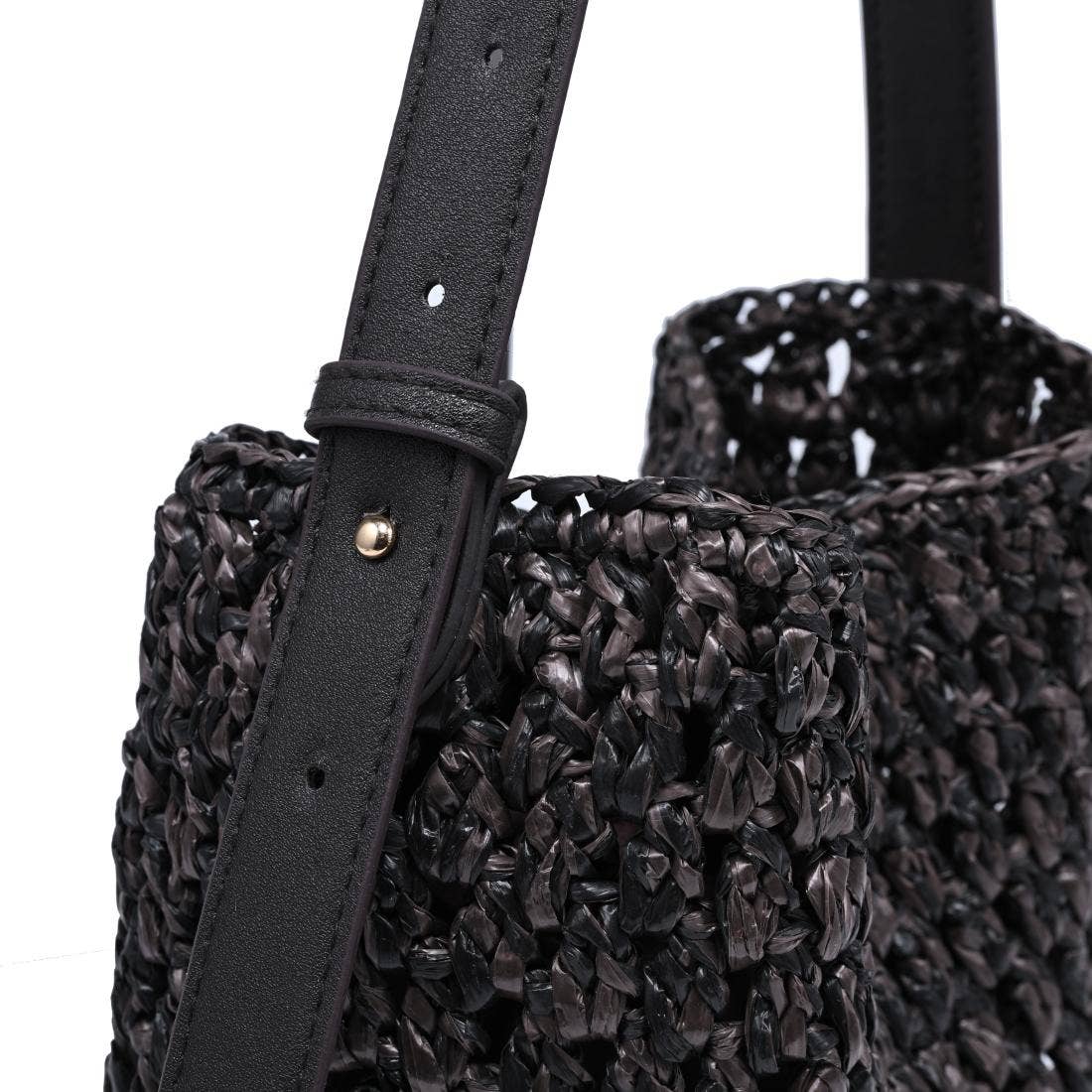 Sac Seau à Bandoulière Tressé Main - chocolat