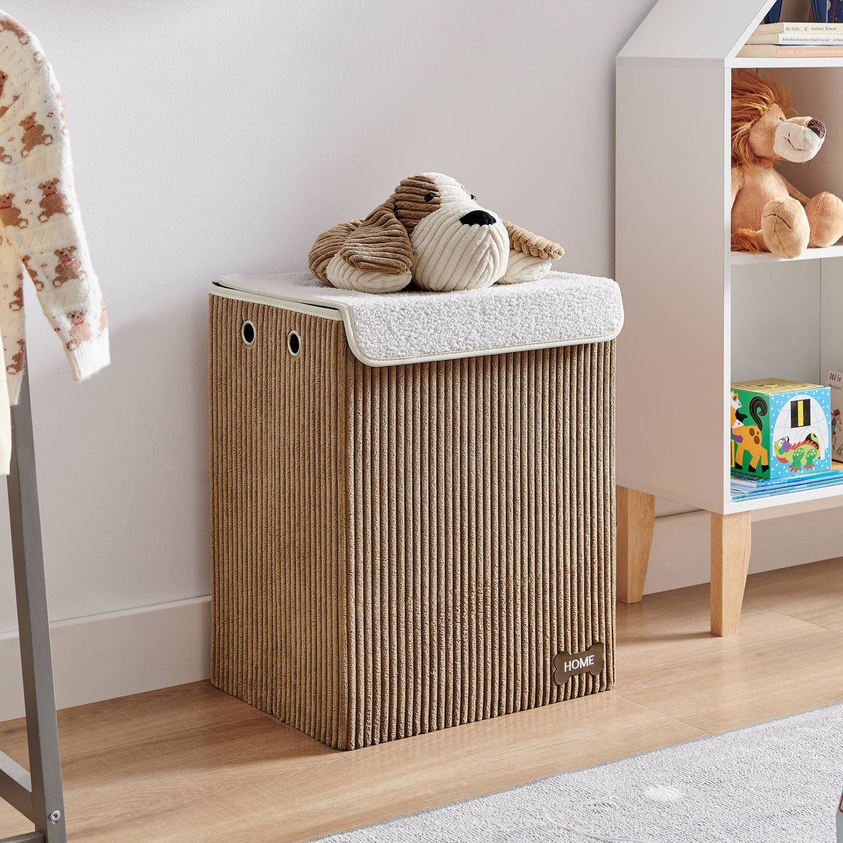 Personalized Collapsible Corduroy Plush Storage Box/Hamper - Dog