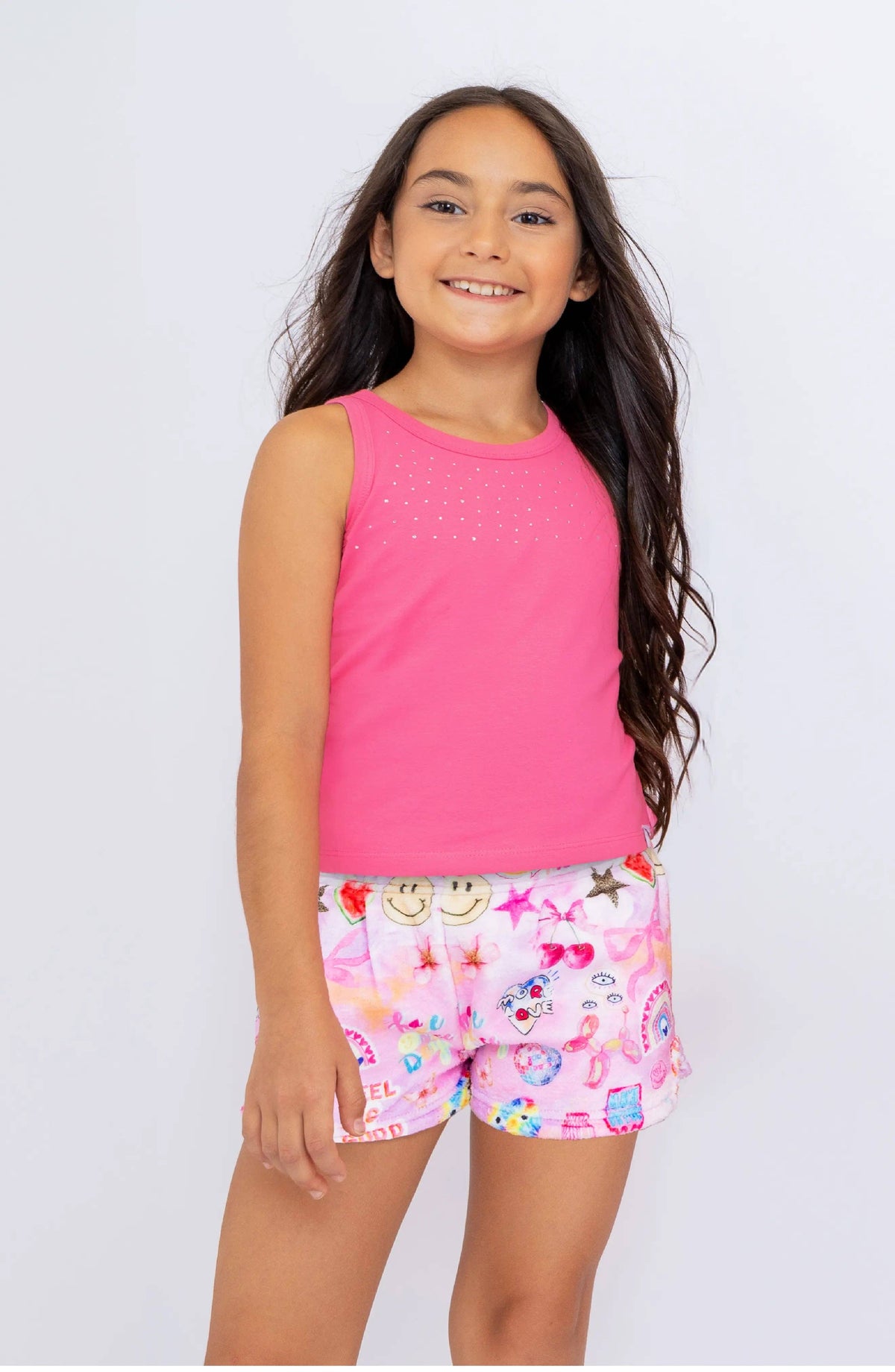 Shorts de détente doux et joyeux motif collage