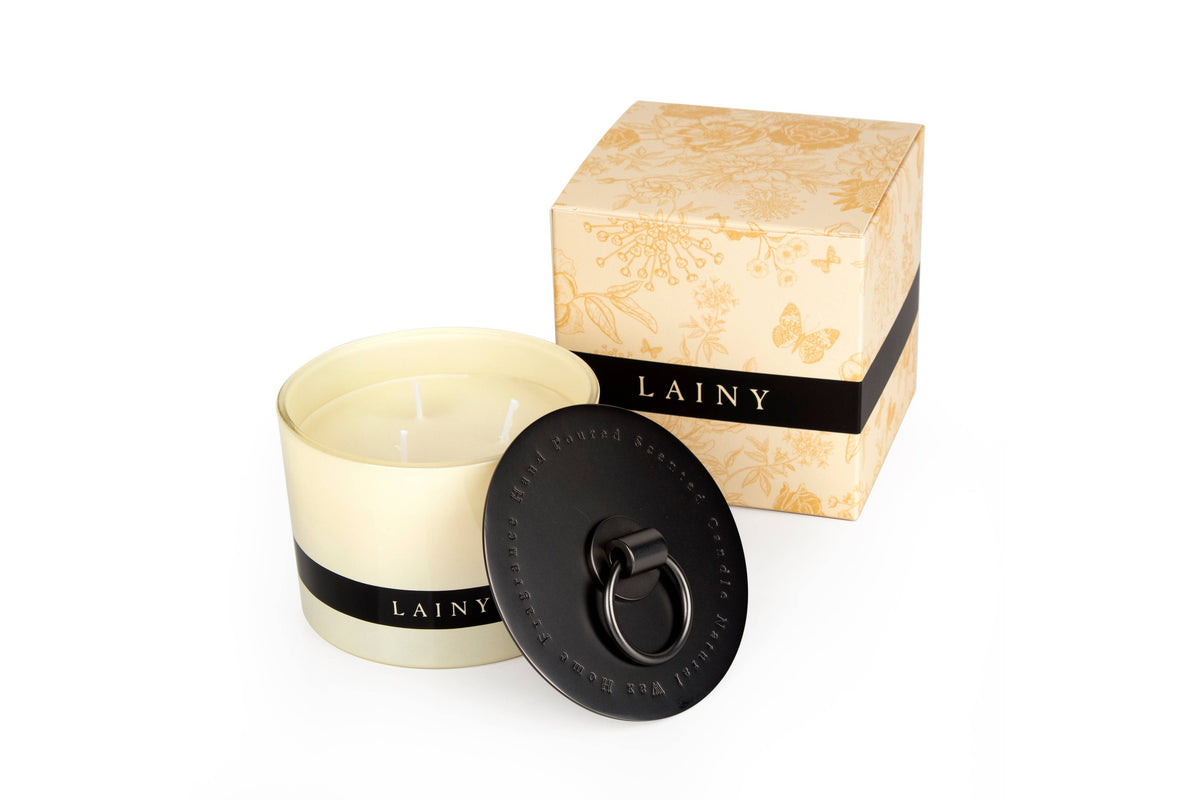 Vanilla Amber Scent 3-Wick Candle With lid