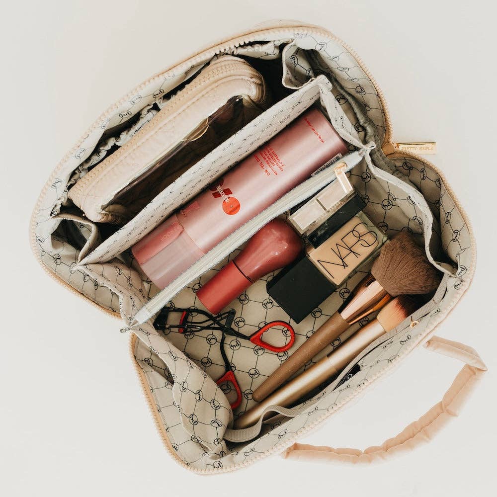 Quilted Cosmetics Bag - pink