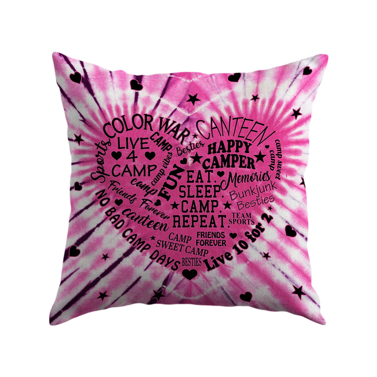 Coussins Autographes - cœur tie-dye