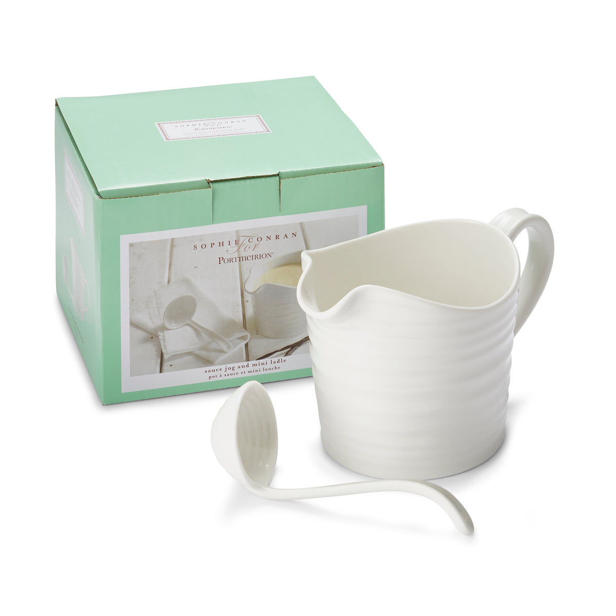 Ensemble mini pichet et louche à sauce blanc Sophie Conran