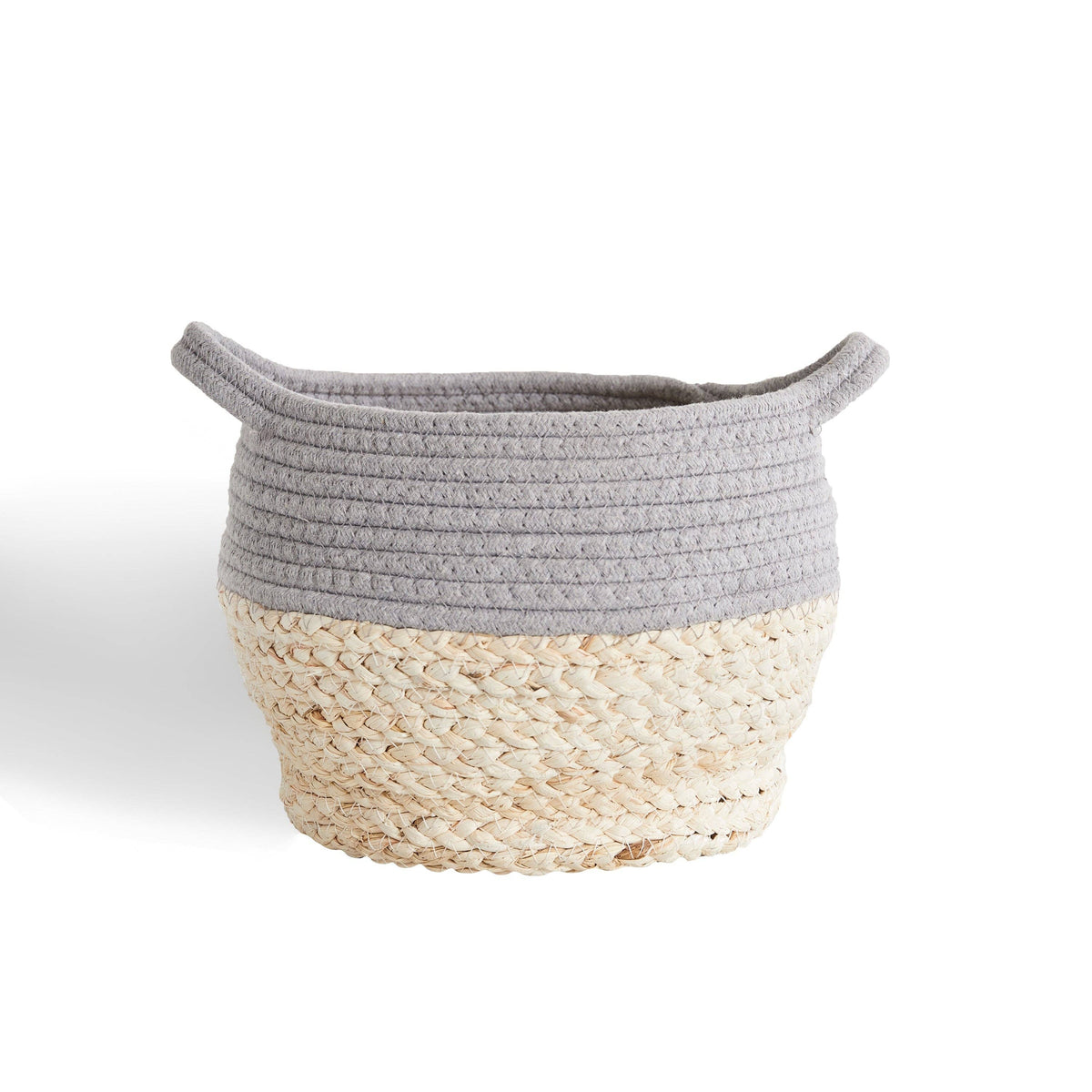 Grey Drum Storage basket