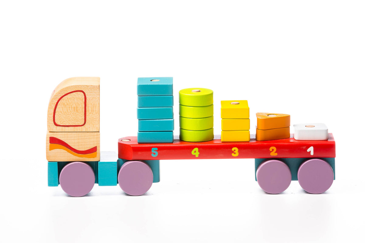 Wooden Truck with Geometric Figures