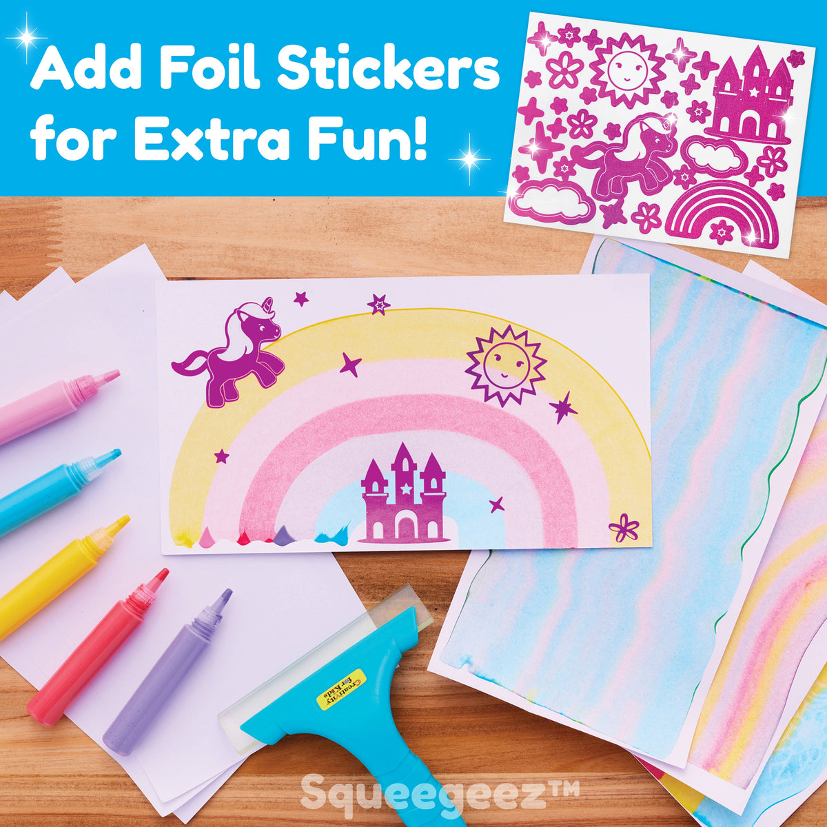 Squeegeez Magic Reveal Art Unicorn Paint Set for Kids