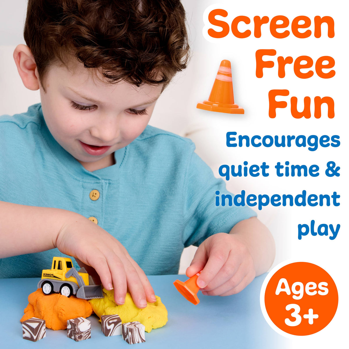 Sensory Mini Play Kit Jar with Cloud Clay: Construction Them