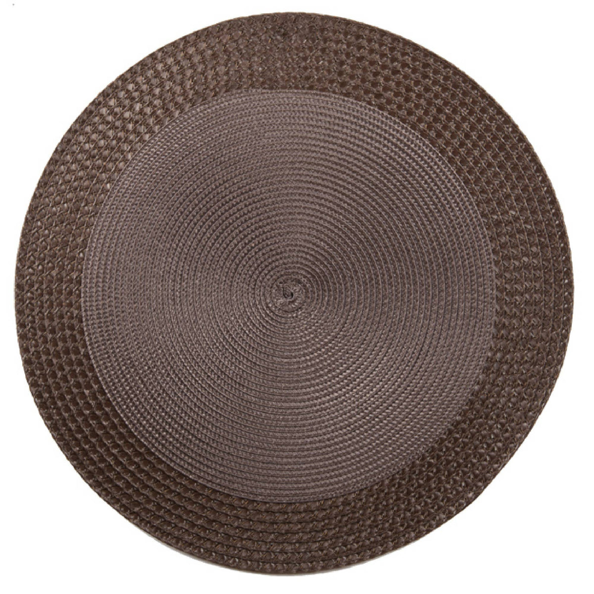 Vinyl Round placemat With Border - Chocolate