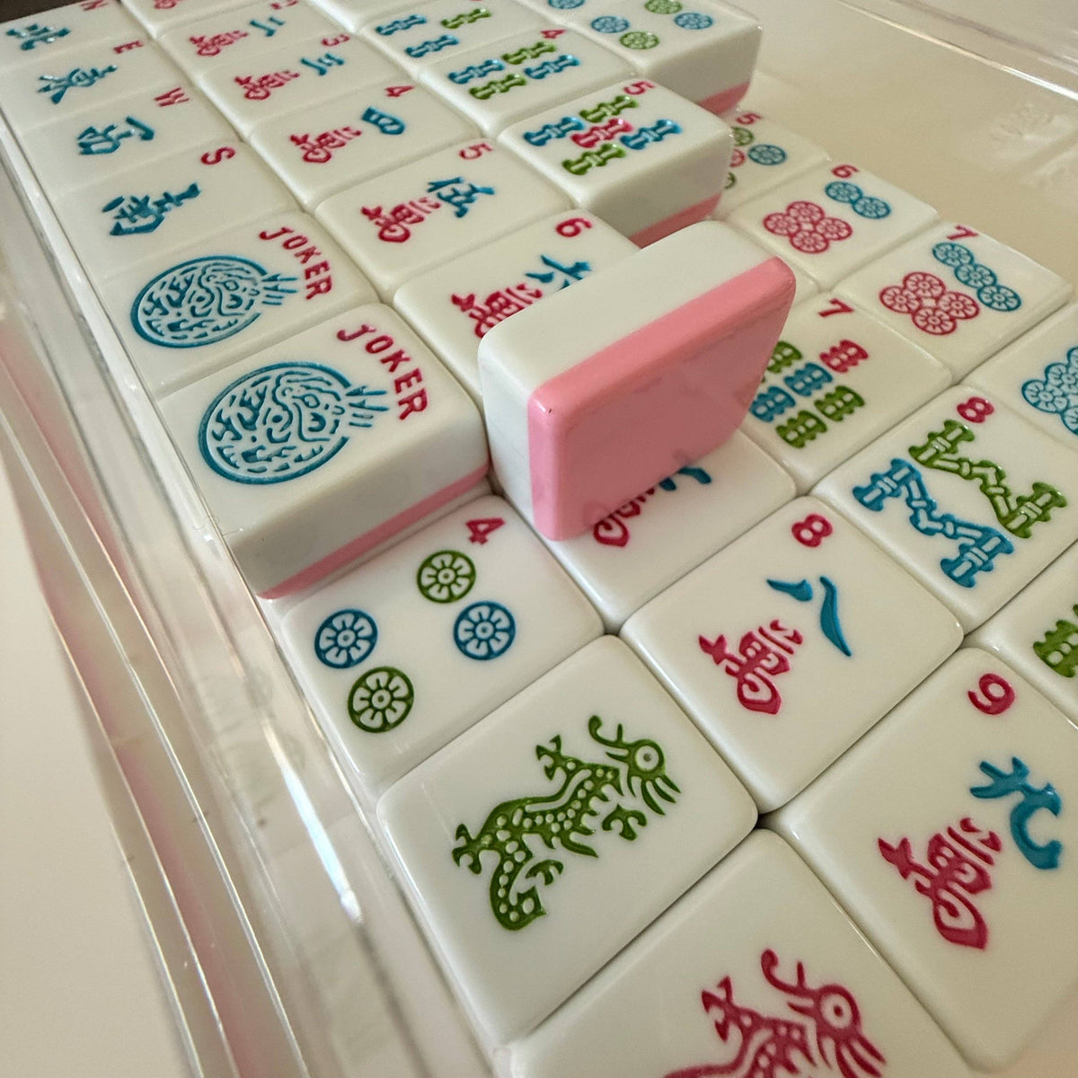 American Mahjong Tiles and Bag set - Peony Garden