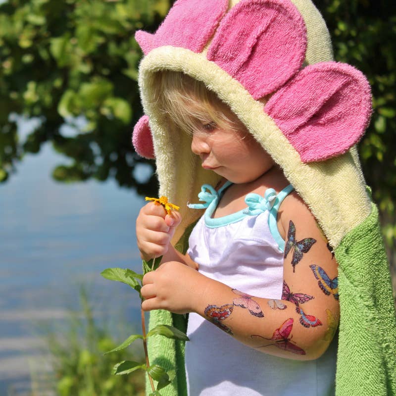 Personalized Hooded Towel - flower