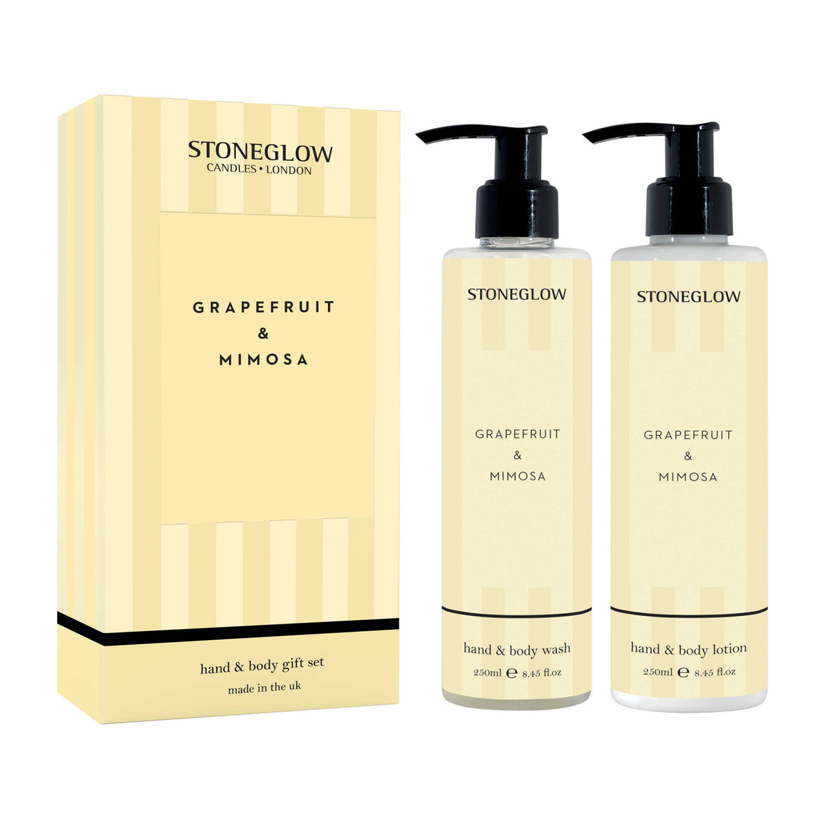 Coffret cadeau parfumé pour les mains et le corps au pamplemousse et au mimosa