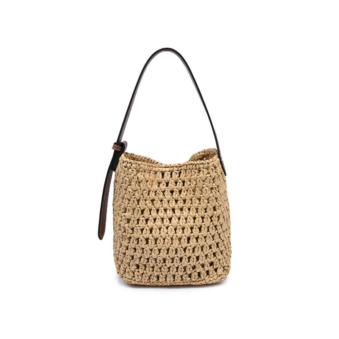 Sac seau tissé à la main - naturel