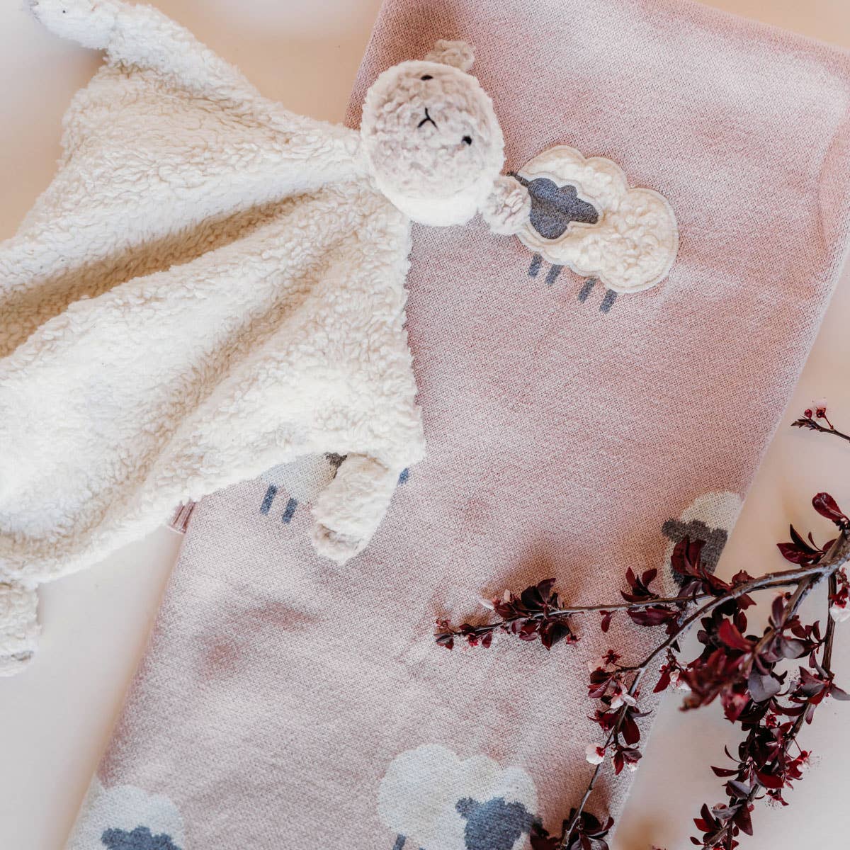 Lainage d'agneau 3D - Couverture de bébé en jacquard de coton biologique