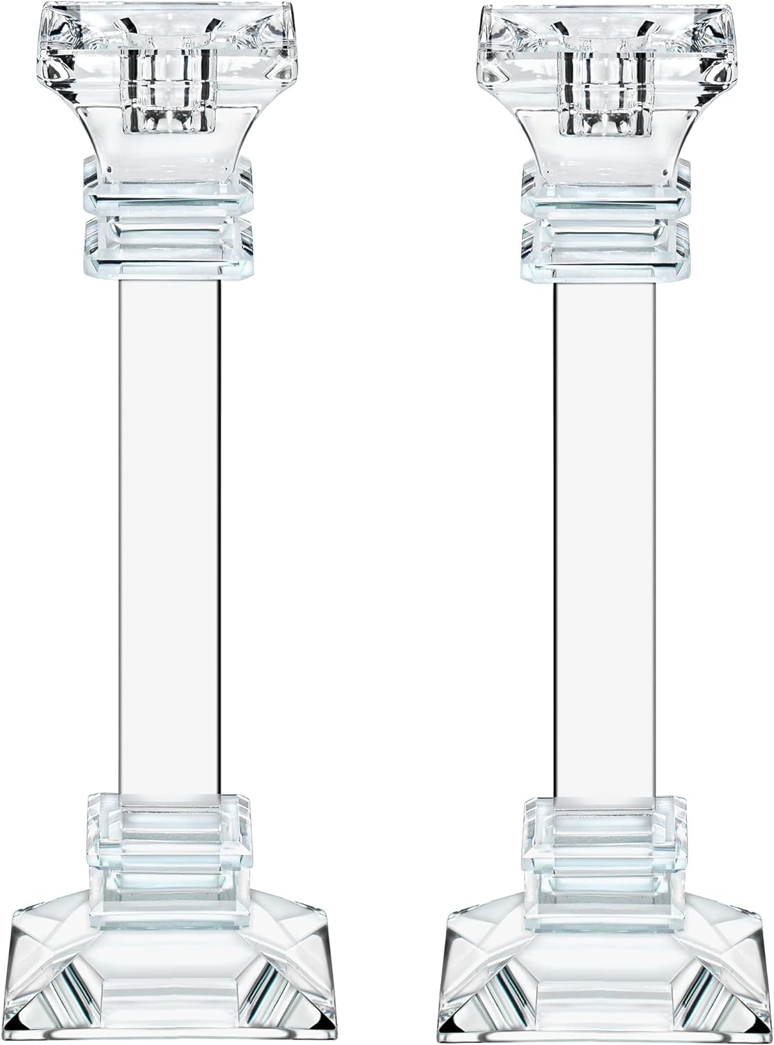 Lot de 2 bougeoirs en cristal - 25 cm