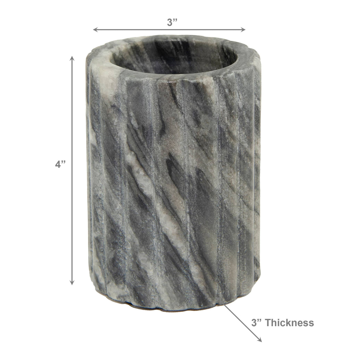 Grey ribbed Marble Tumbler