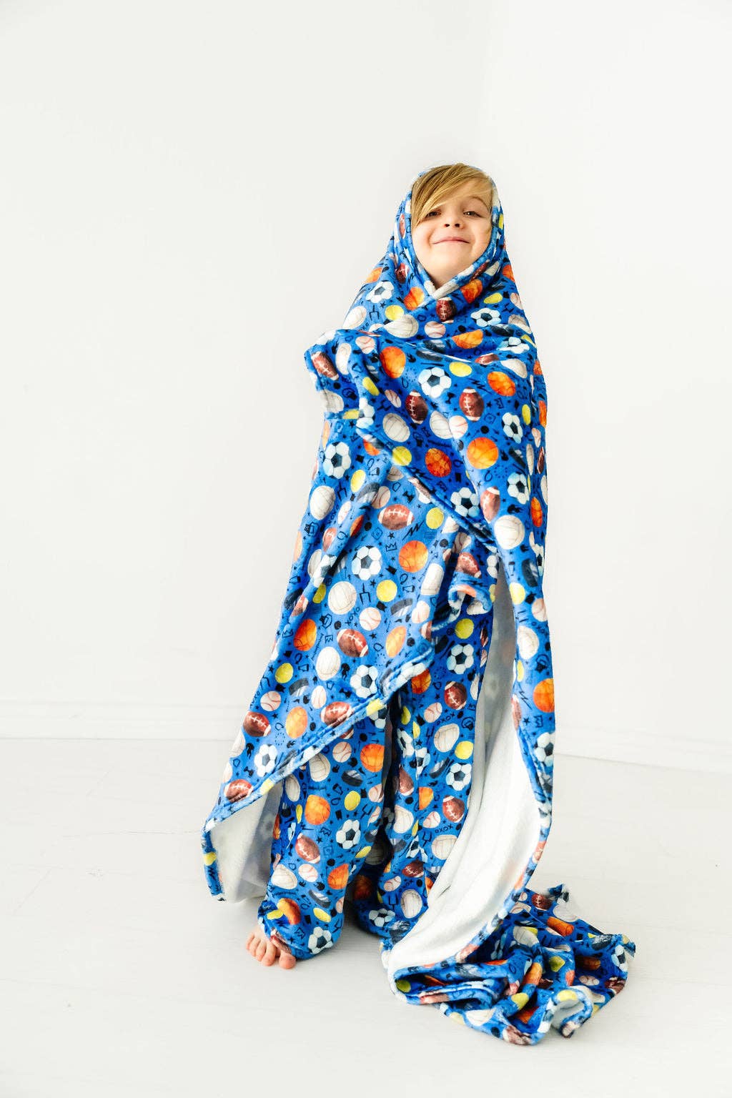 Couverture en peluche - Bleu Sport